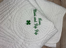 Baptism Blanket Personalized with Irish Shamrock Embroidery