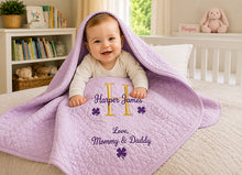 Baptism Blanket Personalized with Irish Shamrock Embroidery
