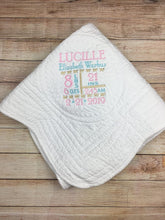 Birth Statistics Blanket Newborn Personalized Baby Gifts for Girls and Boys Birthday Stats Weight, pounds, Month and Year Born Announcement