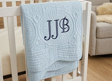 Birthday Gifts for Boys with a Personalized Baby Blue Crib Quilt