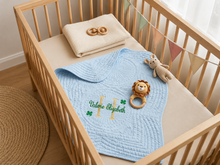 Baptism Blanket Personalized with Irish Shamrock Embroidery