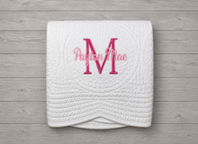 Embroidered Baby Gifts with Personalized Monogram Quilt Crib Size