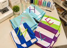 Custom Monogram Striped Beach Towel