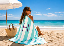 Custom Monogram Striped Beach Towel