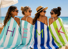 Custom Monogram Striped Beach Towel
