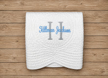 Embroidered Baby Gifts with Personalized Monogram Quilt Crib Size