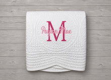 Embroidered Baby Gifts with Personalized Monogram Quilt Crib Size