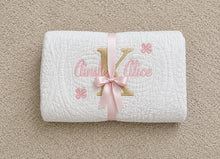Embroidered Baby Gifts with Personalized Monogram Quilt Crib Size