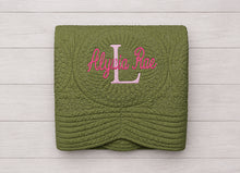 Embroidered Baby Gifts with Personalized Monogram Quilt Crib Size