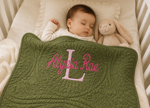 Embroidered Baby Gifts with Personalized Monogram Quilt Crib Size