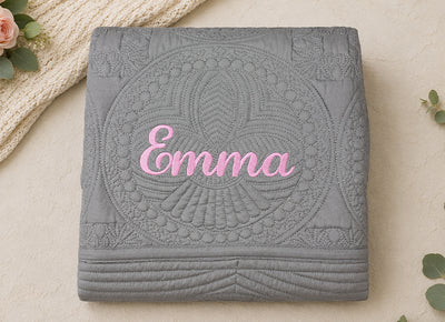 Embroidery Baby Quilt with Name & Monogram for Girls and Boys