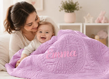 Embroidery Baby Quilt with Name & Monogram for Girls and Boys