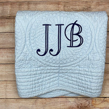 First birthday gift boy, Monogram baby blanket with Initials, Handmade Quilts for Sale, Personalized Baby Quilt, Baby Blue Crib Blanket
