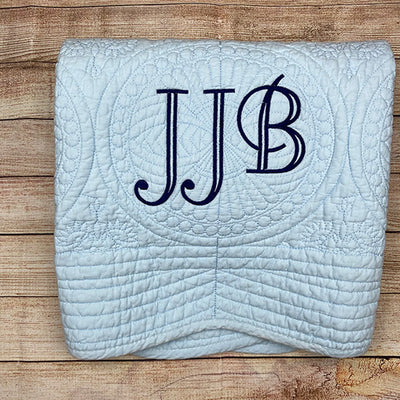 First birthday gift boy, Monogram baby blanket with Initials, Handmade Quilts for Sale, Personalized Baby Quilt, Baby Blue Crib Blanket