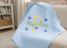 Demo First birthday present girl baby white quilt