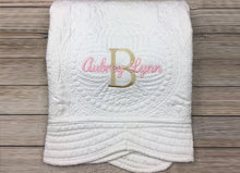 Monogrammed Baby Blanket for Name Embroidered Girls Gift