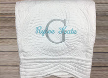 Monogrammed Baby Blanket for Name Embroidered Girls Gift