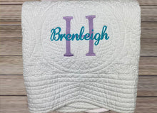 Monogrammed Baby Blanket for Name Embroidered Girls Gift
