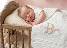 Monogrammed Baby Blanket for Name Embroidered Girls Gift