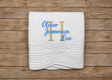 Monogrammed Gold Crib Quilt for Newborn Baby Gifts