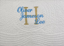 Monogrammed Gold Crib Quilt for Newborn Baby Gifts