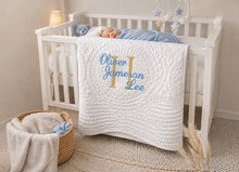 Monogrammed Gold Crib Quilt for Newborn Baby Gifts