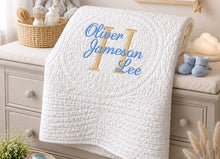 Monogrammed Gold Crib Quilt for Newborn Baby Gifts