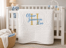 Monogrammed Gold Crib Quilt for Newborn Baby Gifts