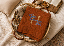 Monogrammed Gold Crib Quilt for Newborn Baby Gifts