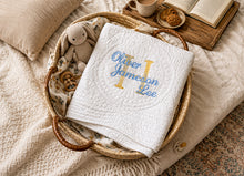 Monogrammed Gold Crib Quilt for Newborn Baby Gifts