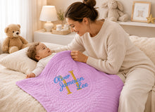 Monogrammed Gold Crib Quilt for Newborn Baby Gifts