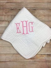 Monogrammed Baby Blanket for Boys or Girls Keepsake Blanket Infants Personalized Crib Bedding Baby Quilts with Monogram.