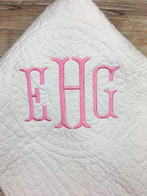Monogrammed Baby Blanket for Boys or Girls Keepsake Blanket Infants Personalized Crib Bedding Baby Quilts with Monogram.