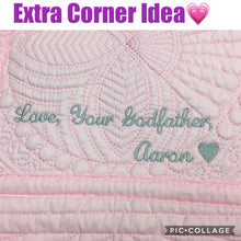Nursery embroidery crib quilt girl, Monogrammed baby blanket personalized girl quilt, Embroidered baby baptism blanket girl