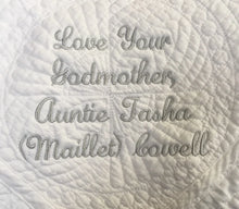 Nursery embroidery crib quilt girl, Monogrammed baby blanket personalized girl quilt, Embroidered baby baptism blanket girl