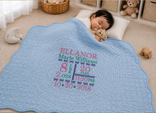 Personalized Baby Blanket for Newborn Birth Stats Gift
