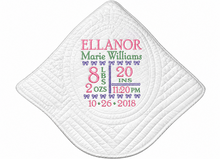 Personalized Baby Blanket for Newborn Birth Stats Gift