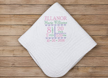 Personalized Baby Blanket for Newborn Birth Stats Gift