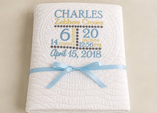Personalized Baby Blanket for Newborn Birth Stats Gift