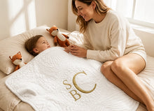 Personalized Baby Blanket with Monogrammed Crib Quilt for Kids