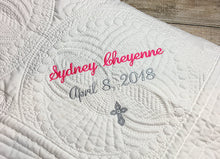 Personalized Baby Crib Quilt Baptism Gift For Newborn Boy