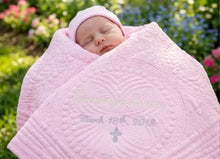Personalized Baby Crib Quilt Baptism Gift For Newborn Boy