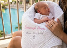 Personalized Baby Crib Quilt Baptism Gift For Newborn Boy