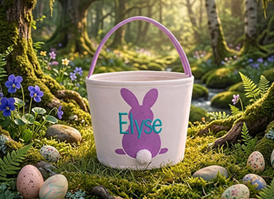 Personalized Easter Basket for Kids, embroidered Girls and Boys Toddler gift bags