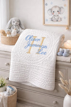 Monogrammed Baby Quilt, Personalized Blanket, Gold Monogrammed Blanket, Boy Quilt, Crib