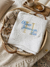 Monogrammed Baby Quilt, Personalized Blanket, Gold Monogrammed Blanket, Boy Quilt, Crib