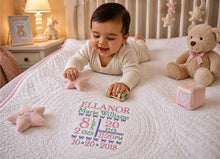 Personalized Baby Blanket for Newborn Birth Stats Gift