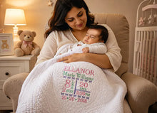 Personalized Baby Blanket for Newborn Birth Stats Gift