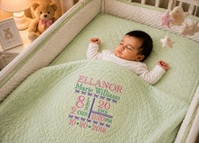 Personalized Baby Blanket for Newborn Birth Stats Gift
