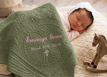 Personalized Baby Crib Quilt Baptism Gift For Newborn Boy